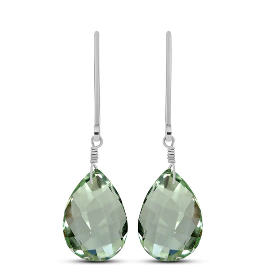 Silberohrringe mit grünem Amethyst