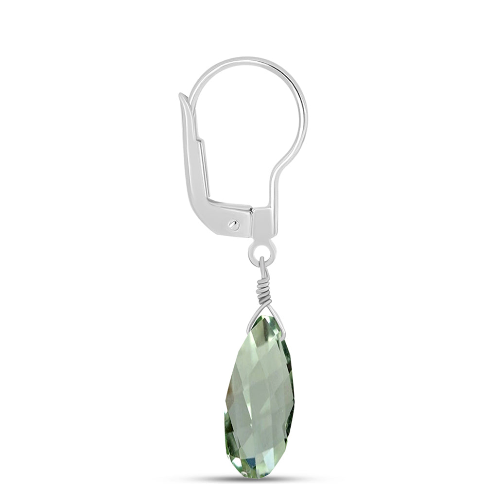 Silberohrringe mit grünem Amethyst 2 