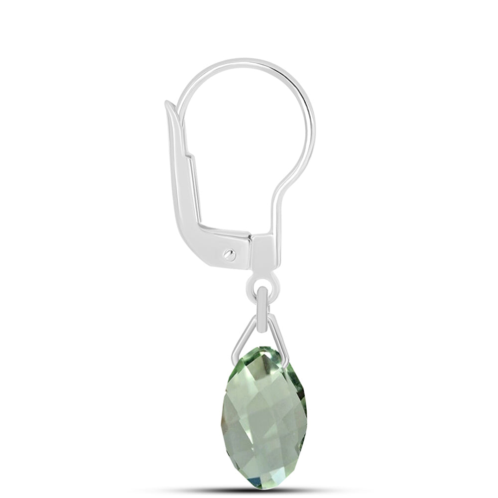 Silberohrringe mit grünem Amethyst 2 