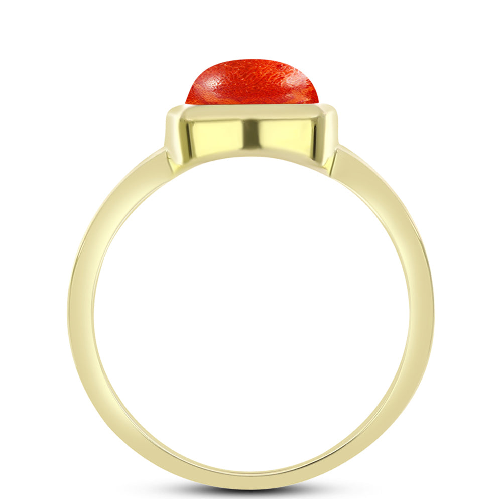 Goldplattierter Silberring mit roter Schwammkoralle 2 