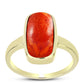Goldplattierter Silberring mit roter Schwammkoralle