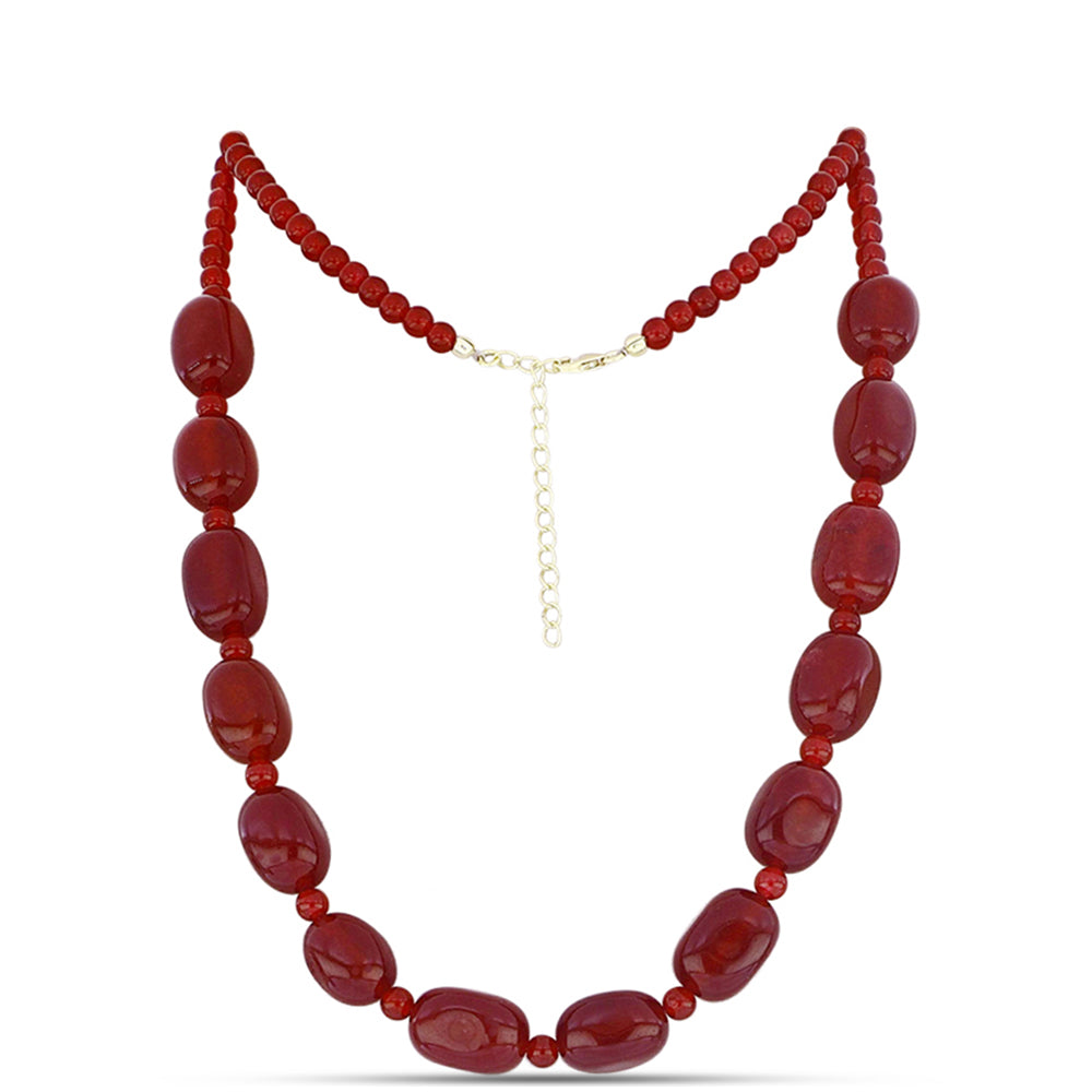 Goldplattierte Silberhalskette mit rotem Achat 1 
