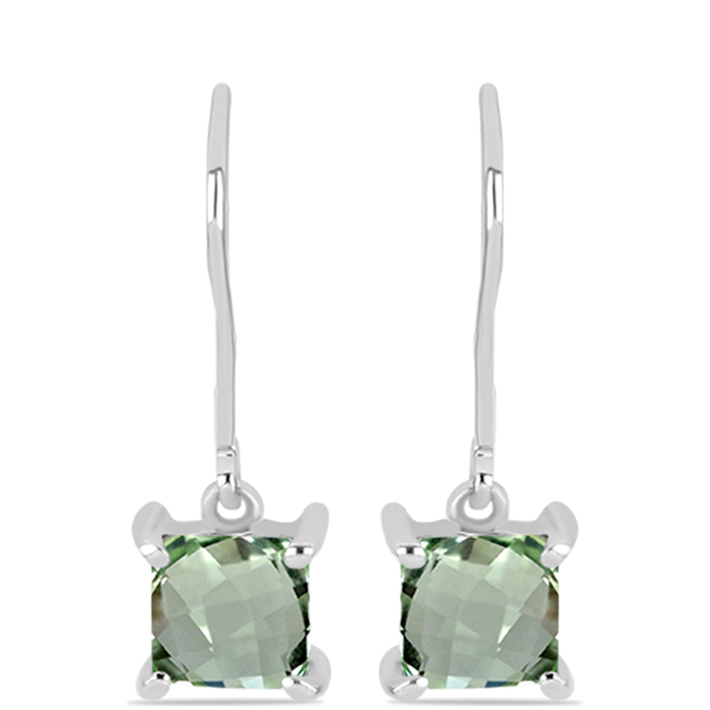 Silberohrringe mit grünem Amethyst 1 