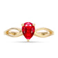 Goldplattierter Silberring mit rotem Achat
