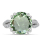 Silberring mit grünem Amethyst und weißem Topas