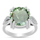 Silberring mit grünem Amethyst und weißem Topas