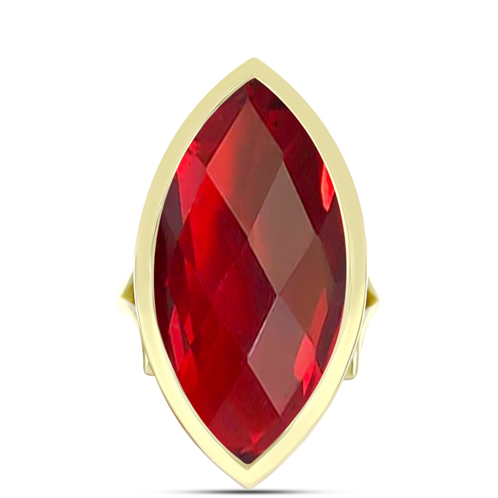 Goldplattierter Silberring mit rotem Achat