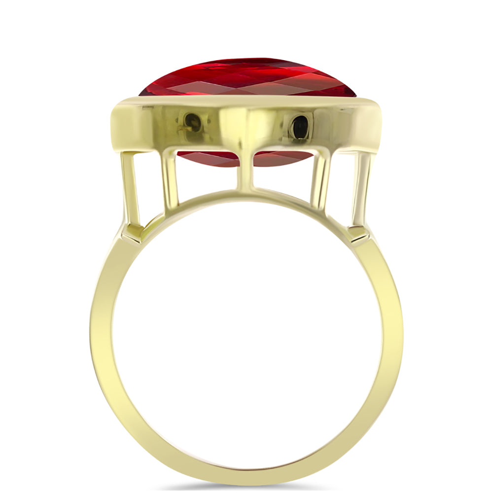 Goldplattierter Silberring mit rotem Achat