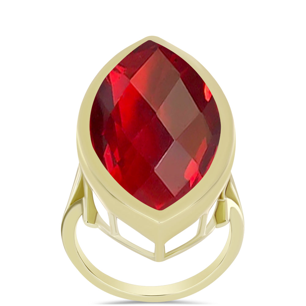 Goldplattierter Silberring mit rotem Achat 3 