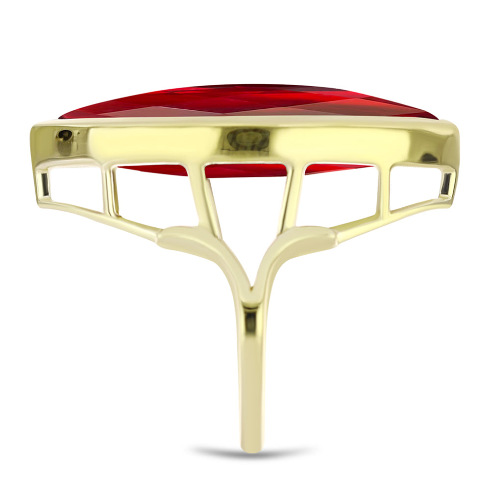 Goldplattierter Silberring mit rotem Achat 4 