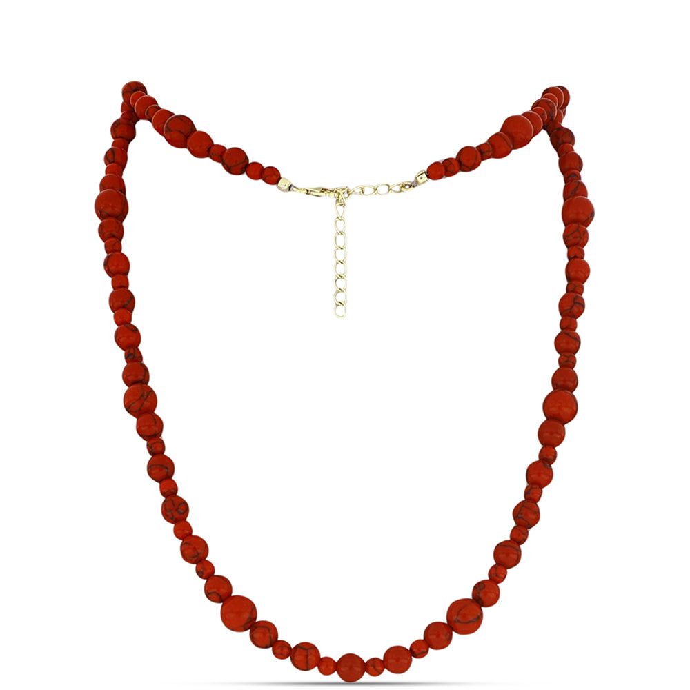 Goldplattierte Silberhalskette mit roter Schwammkoralle 1 