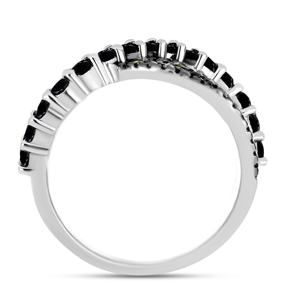 Silberring mit österreichischem Markasit und schwarzem Spinell 2 