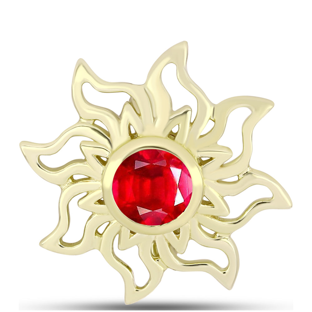 Goldplattierte Silberbrosche mit rotem Achat 1 