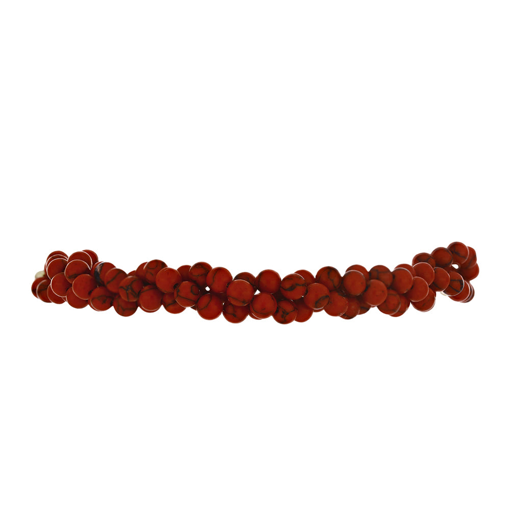 Goldplattiertes Silberarmband mit roter Schwammkoralle 2 