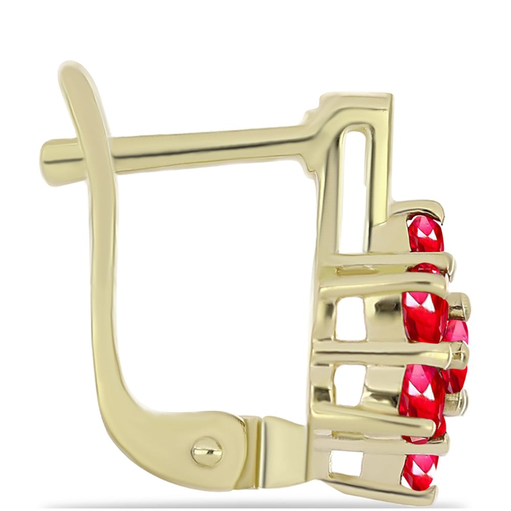Goldplattierte Silberohrringe mit rotem Achat 2 