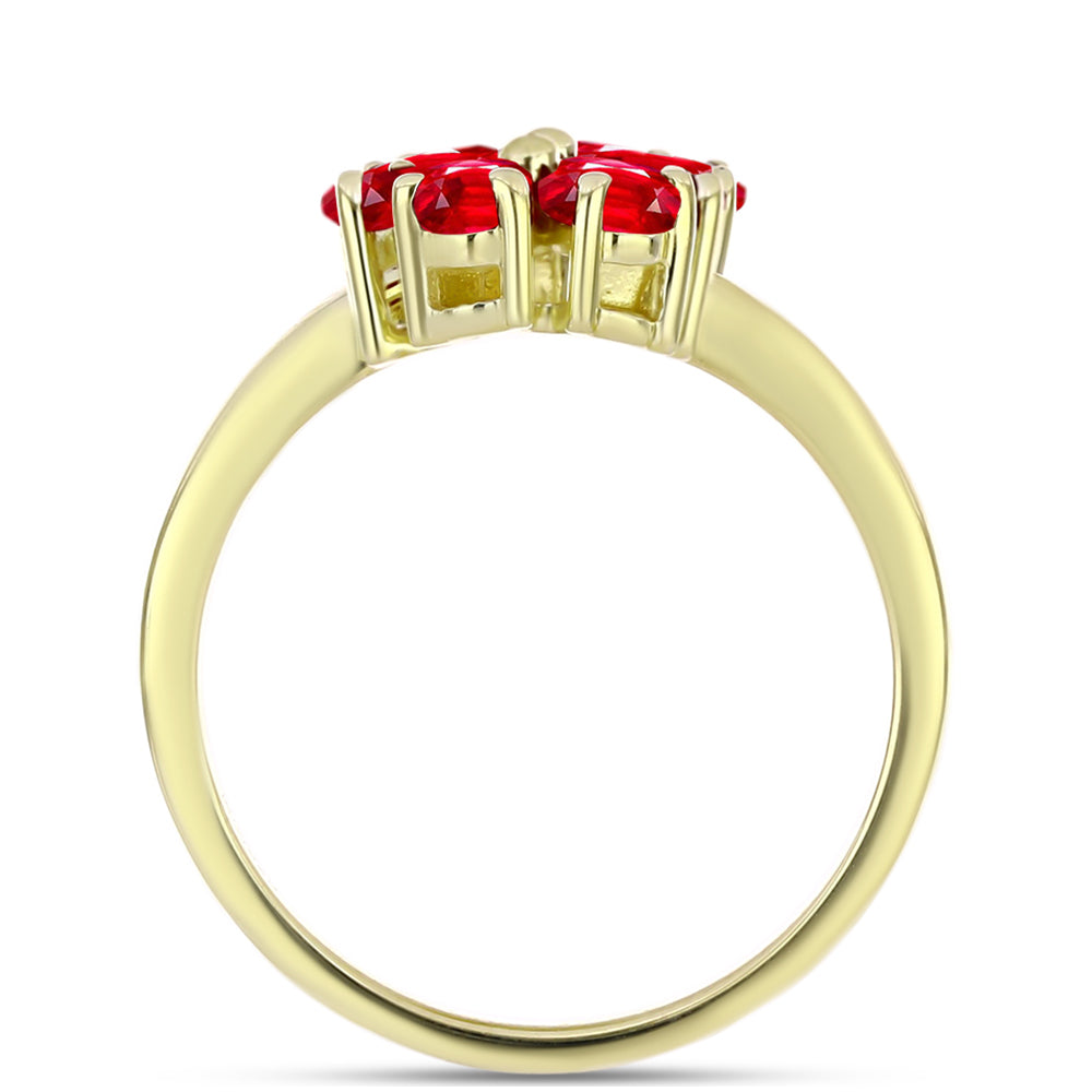 Goldplattierter Silberring mit rotem Achat