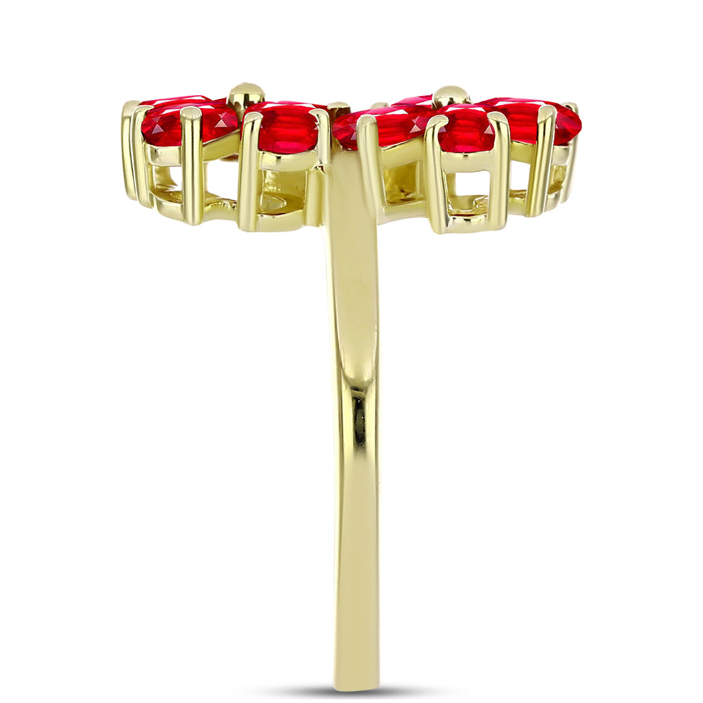 Goldplattierter Silberring mit rotem Achat 4 