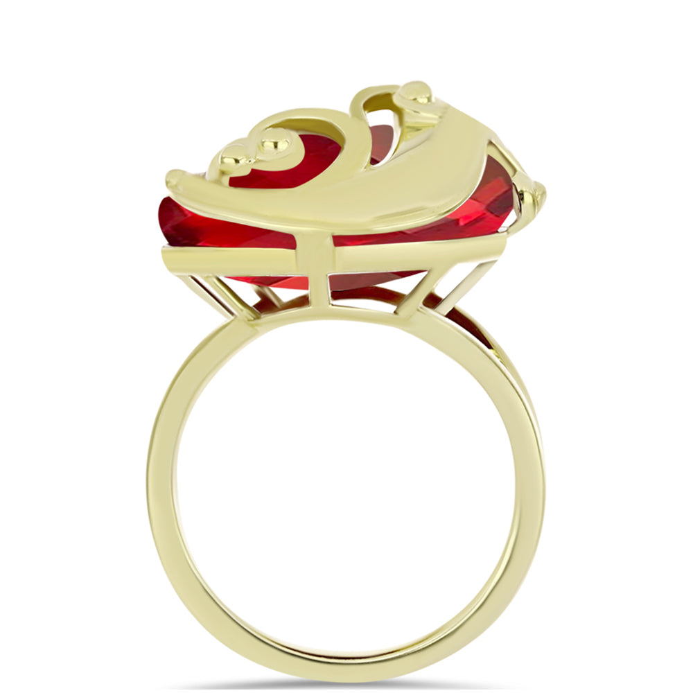 Goldplattierter Silberring mit rotem Achat 2 