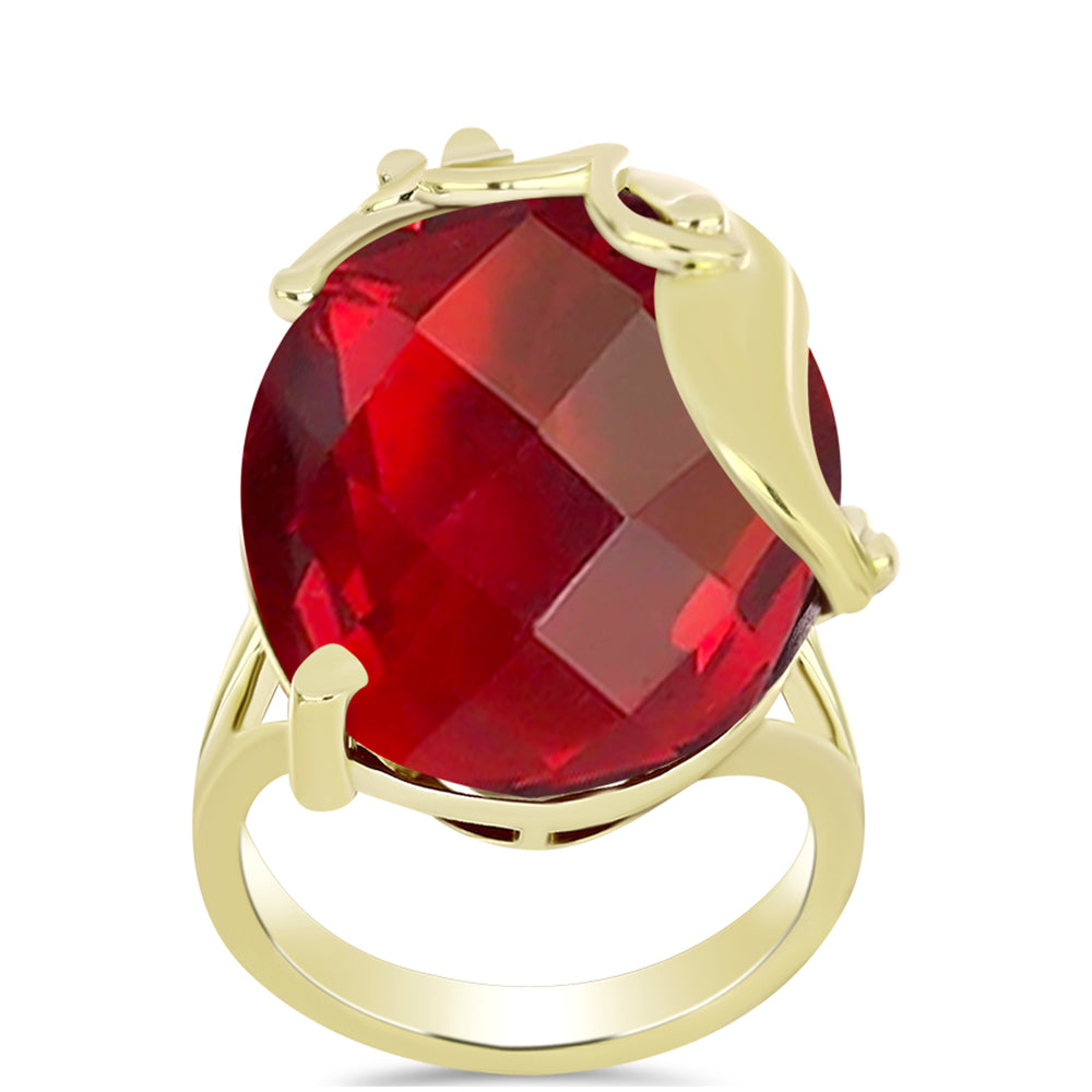 Goldplattierter Silberring mit rotem Achat