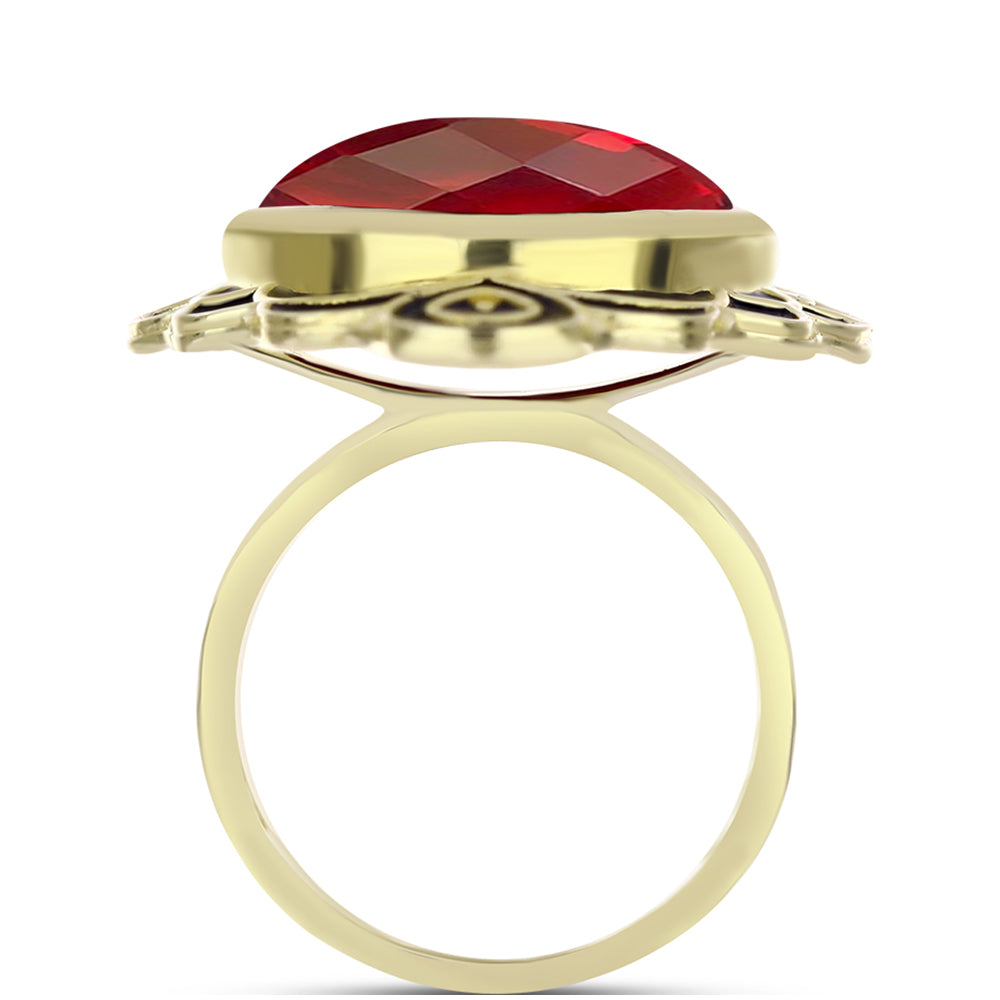 Goldplattierter Silberring mit rotem Achat 2 