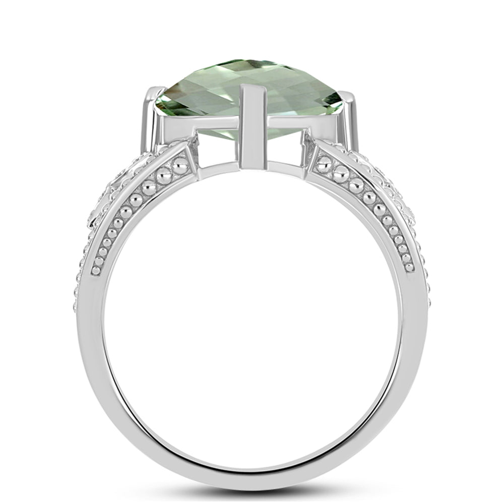 Silberring mit grünem Amethyst 2 