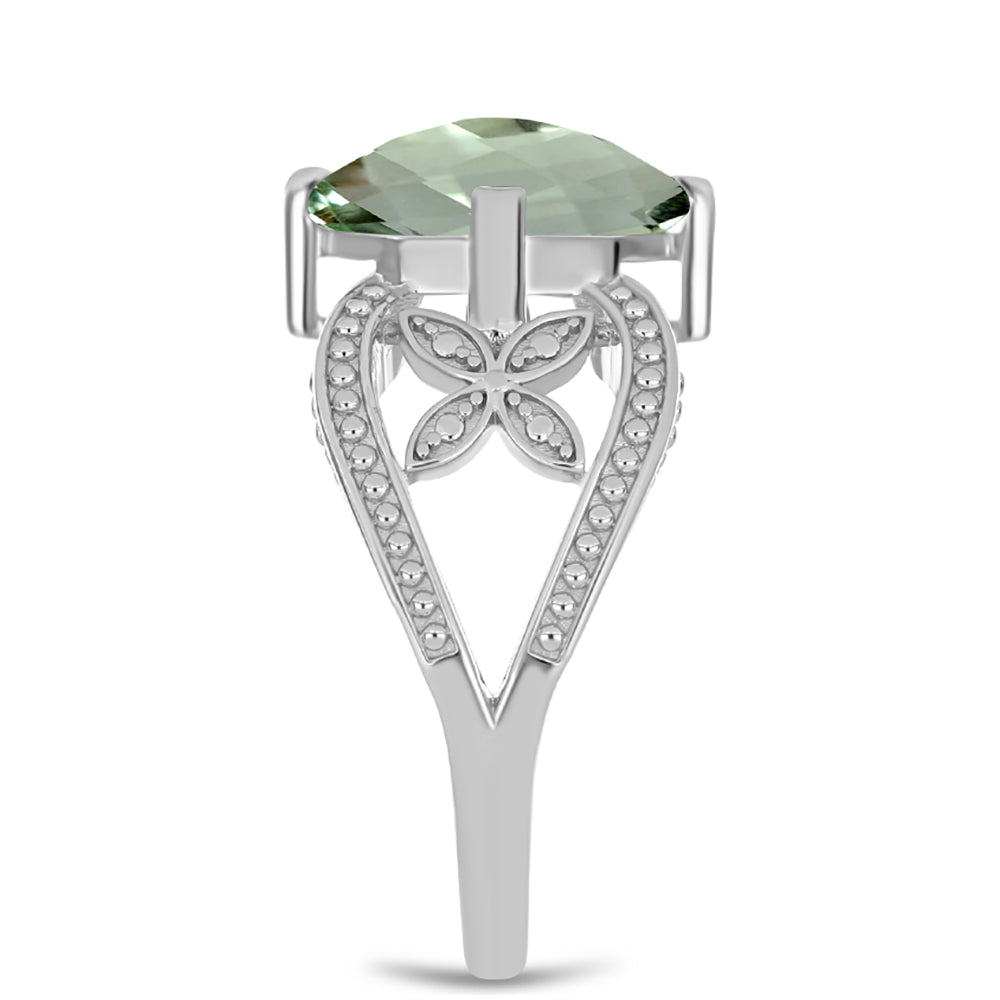 Silberring mit grünem Amethyst