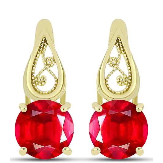 Goldplattierte Silberohrringe mit rotem Achat