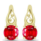 Goldplattierte Silberohrringe mit rotem Achat