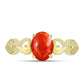 Goldplattierter Silberring mit roter Schwammkoralle
