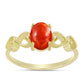 Goldplattierter Silberring mit roter Schwammkoralle