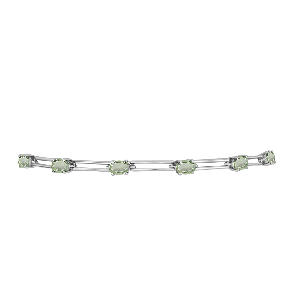 Silberarmband mit grünem Amethyst 2 