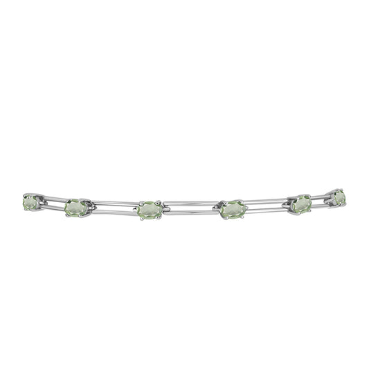 Silberarmband mit grünem Amethyst