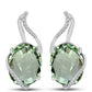 Silberohrringe mit grünem Amethyst und weißem Topas