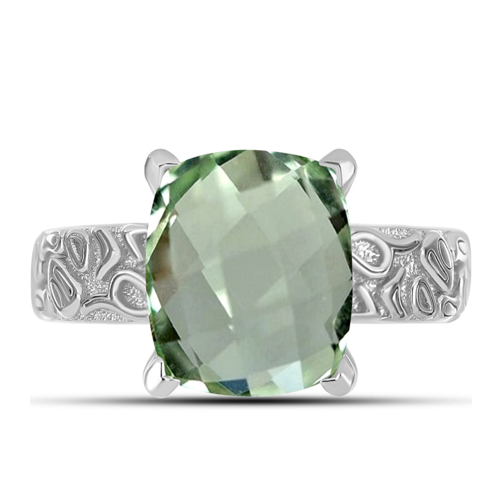Silberring mit grünem Amethyst