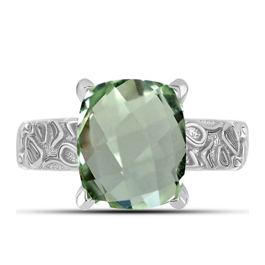 Silberring mit grünem Amethyst