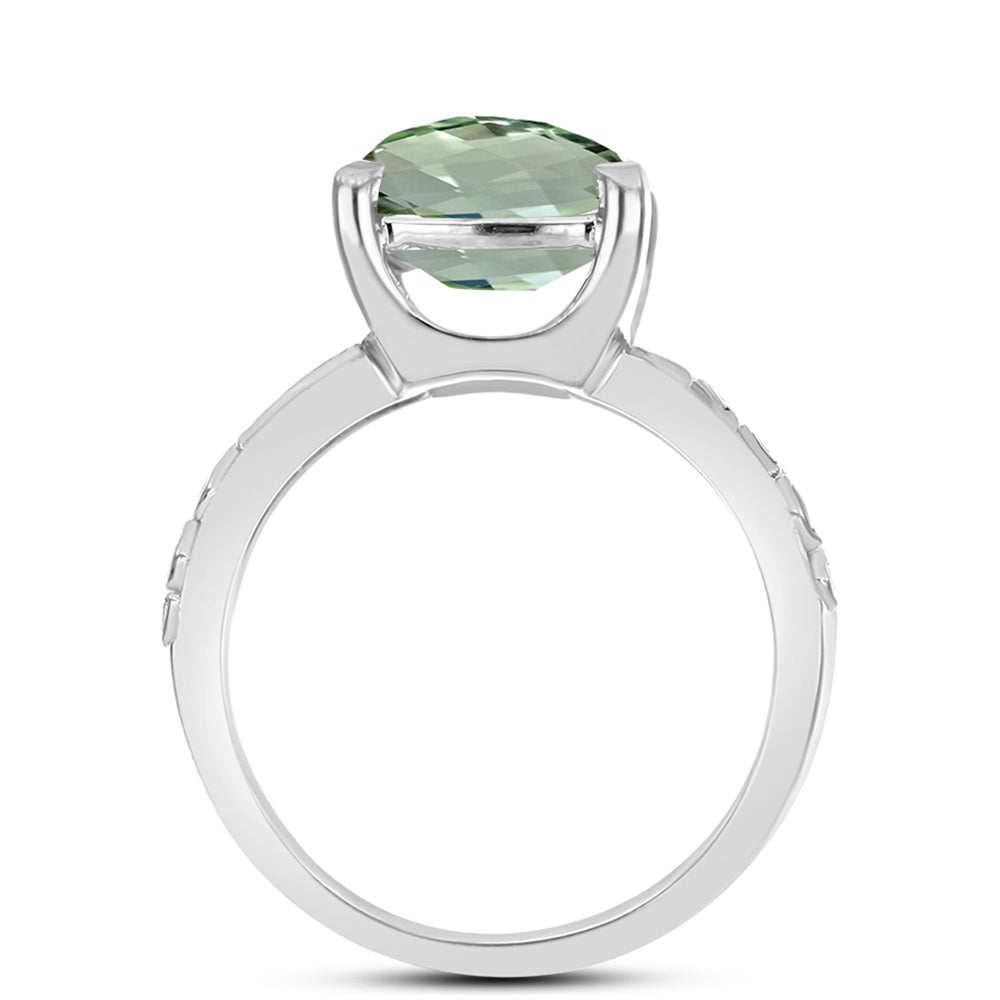 Silberring mit grünem Amethyst