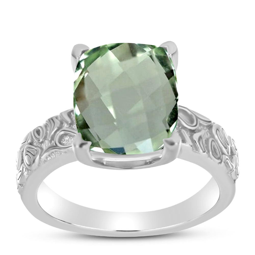 Silberring mit grünem Amethyst