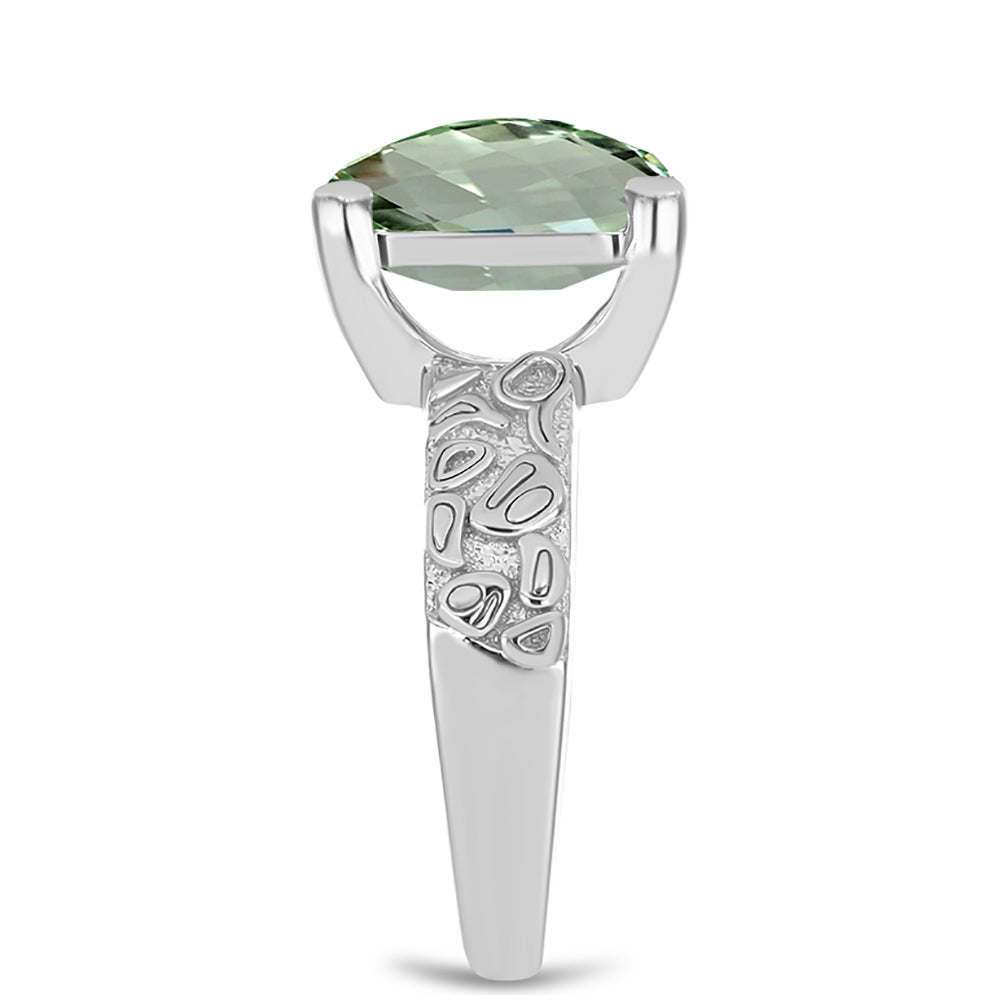 Silberring mit grünem Amethyst 4 