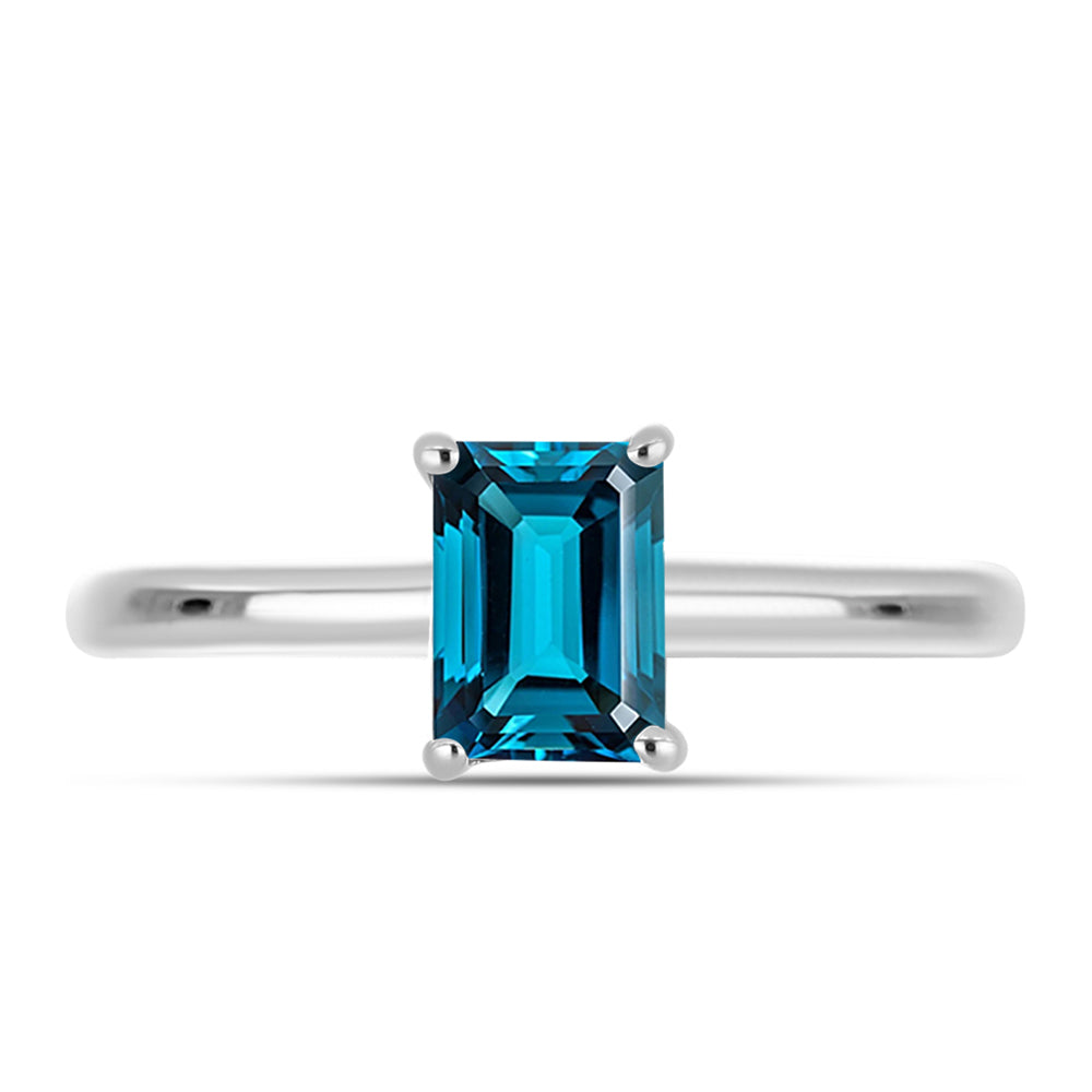 Silberring mit londonblauem Topas