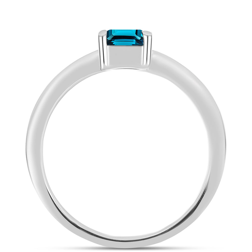 Silberring mit londonblauem Topas
