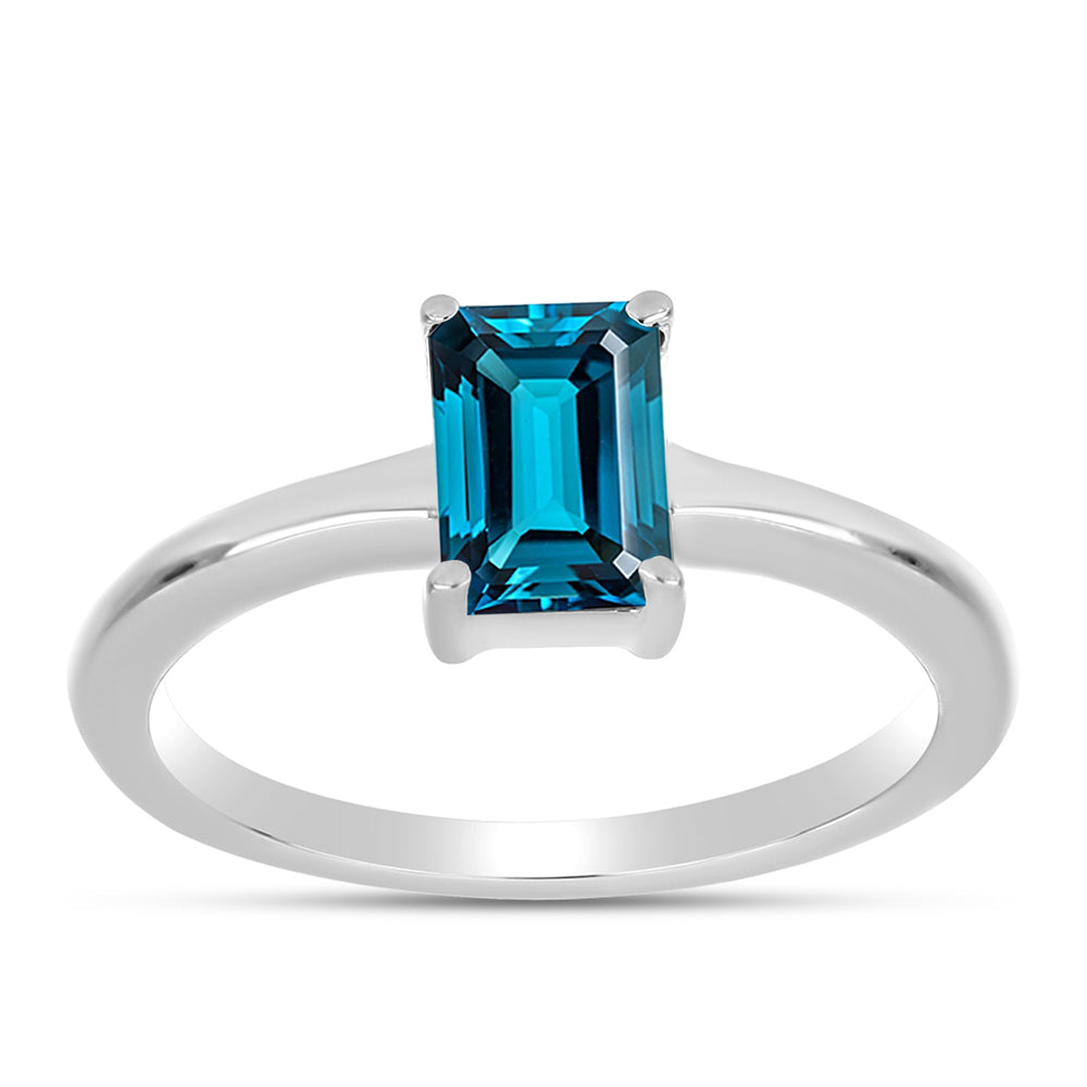 Silberring mit londonblauem Topas 3 
