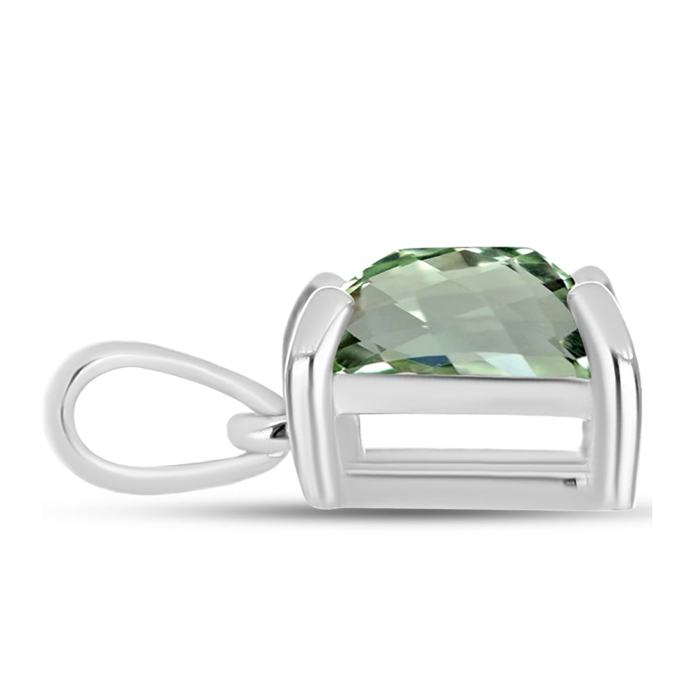 Silberanhänger mit grünem Amethyst 2 