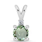Silberanhänger mit grünem Amethyst und weißem Topas
