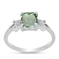 Silberring mit grünem Amethyst und weißem Topas
