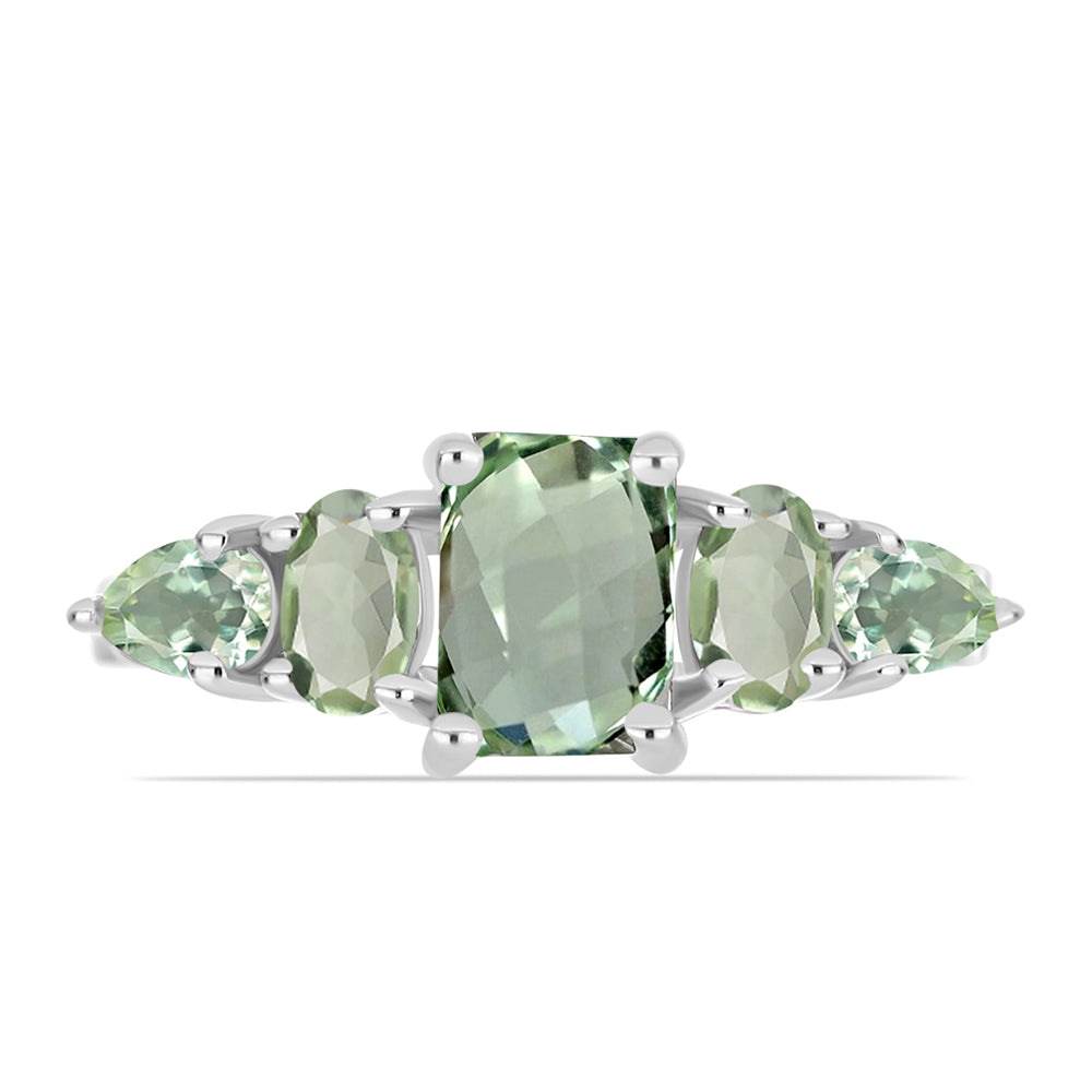 Silberring mit grünem Amethyst