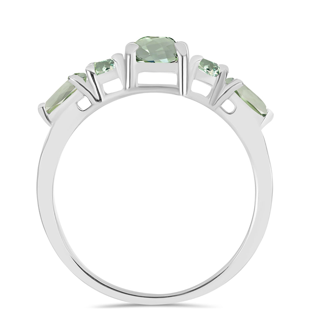 Silberring mit grünem Amethyst 2 