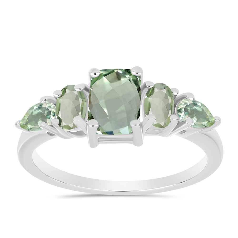 Silberring mit grünem Amethyst 3 