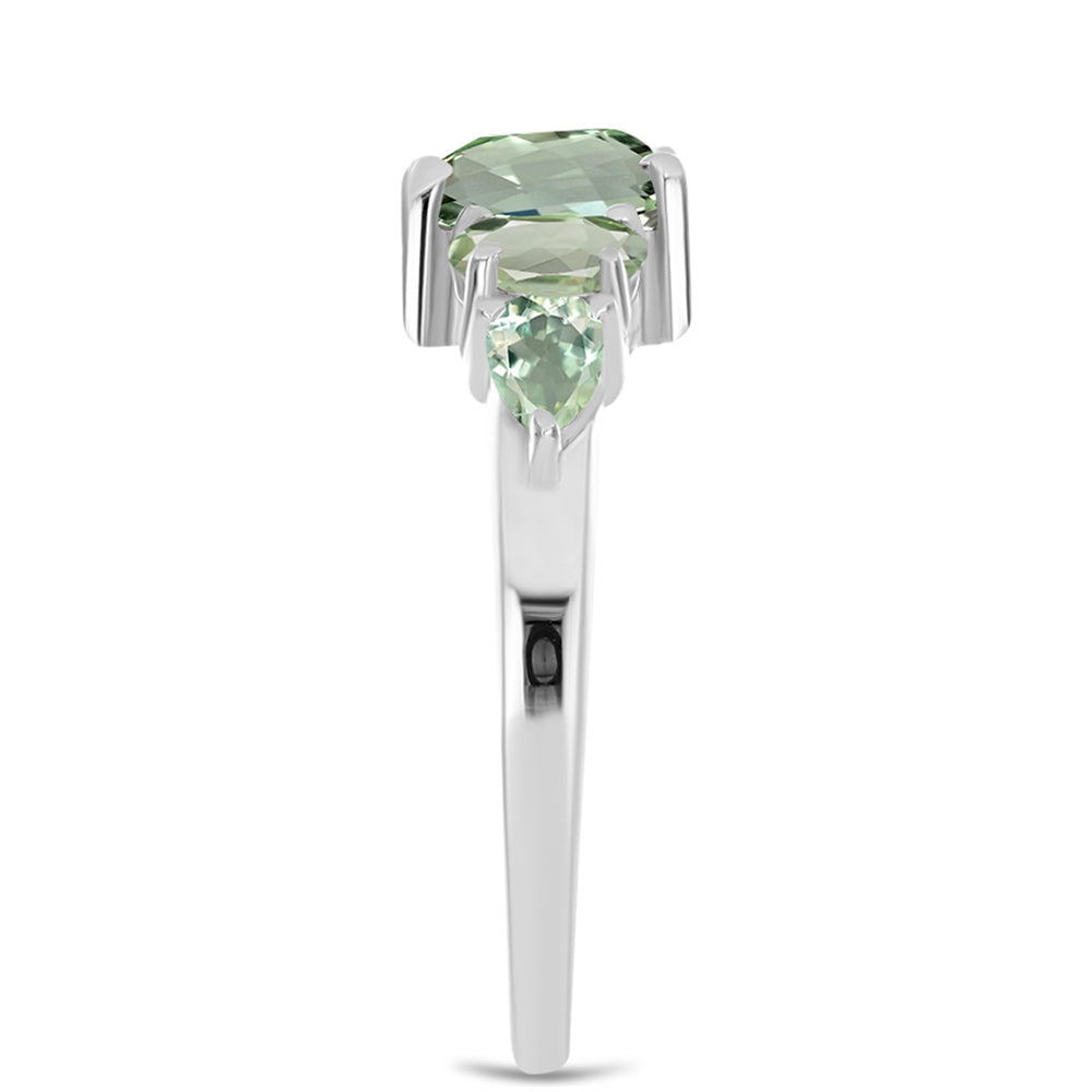 Silberring mit grünem Amethyst 4 