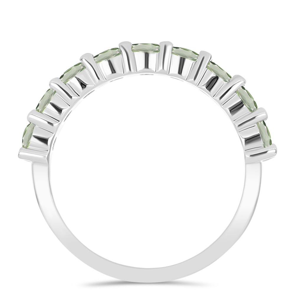 Silberring mit grünem Amethyst 3 