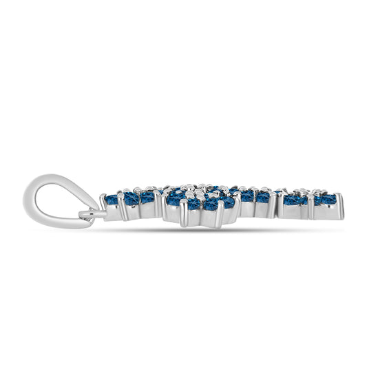 Silberanhänger mit londonblauem Topas